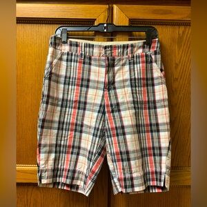 Relativity Women’s Red, White, & Black Plaid Bermuda Shorts Size 6 Ska 90s